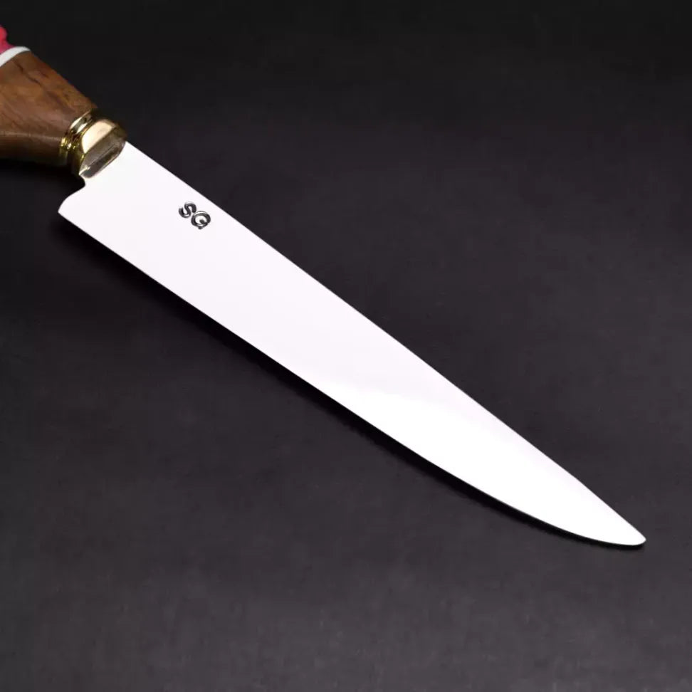 Faca Joana D’Arc 10” – Aço Inox 420C Cabo de Madeira e Resina Rosa – foto 2